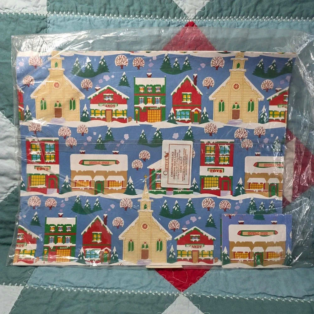 Current Christmas Village Select-A-Wrap Gift Wrapping Paper Set Vintage 1988